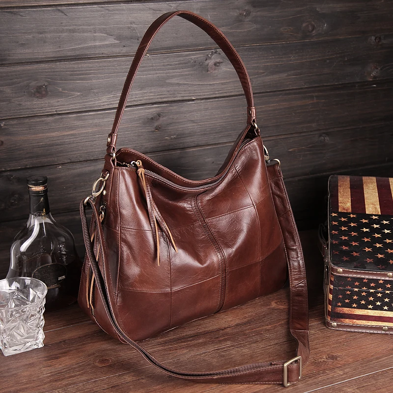 Cobbler Legend Woman Handbag Genuine Leather Shoulder Bags Retro High Quality Zipper Messenger Bag Large Capacity New Hand Bags