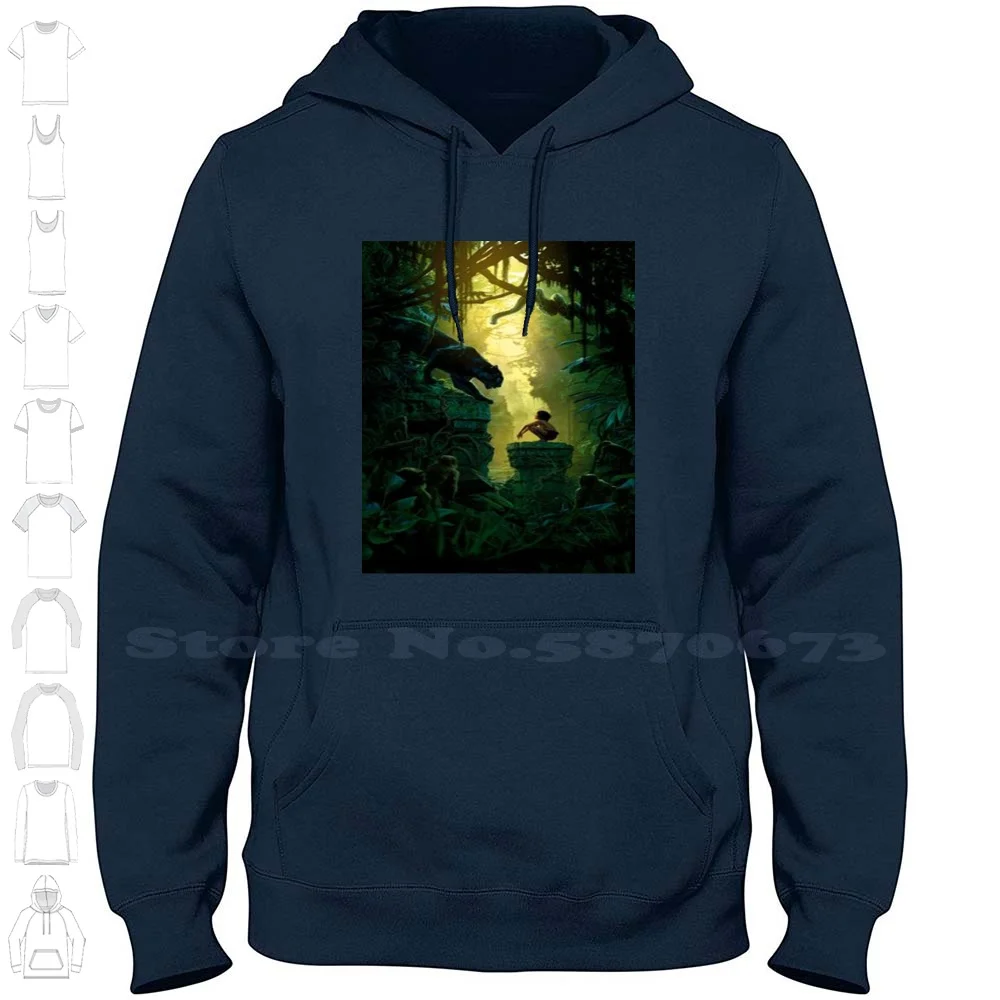 Walking Through The Jungle Hoodies Sweatshirt For Men Women Jungle Jungle Book Moogly Balo Bear Human Moon Sun Simple Shaeikhan