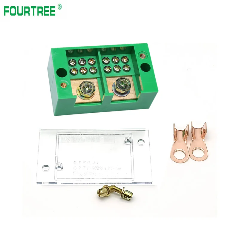 2 In 6 Out High Power Junction Box Quick Connect 220V Single Phase Household Zero-fire Shunt Terminal Block Box Metering Case