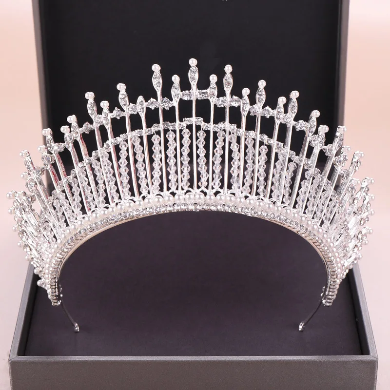 Coroa de noiva para casamento, acessório de cabelo com strass cristal para mulheres