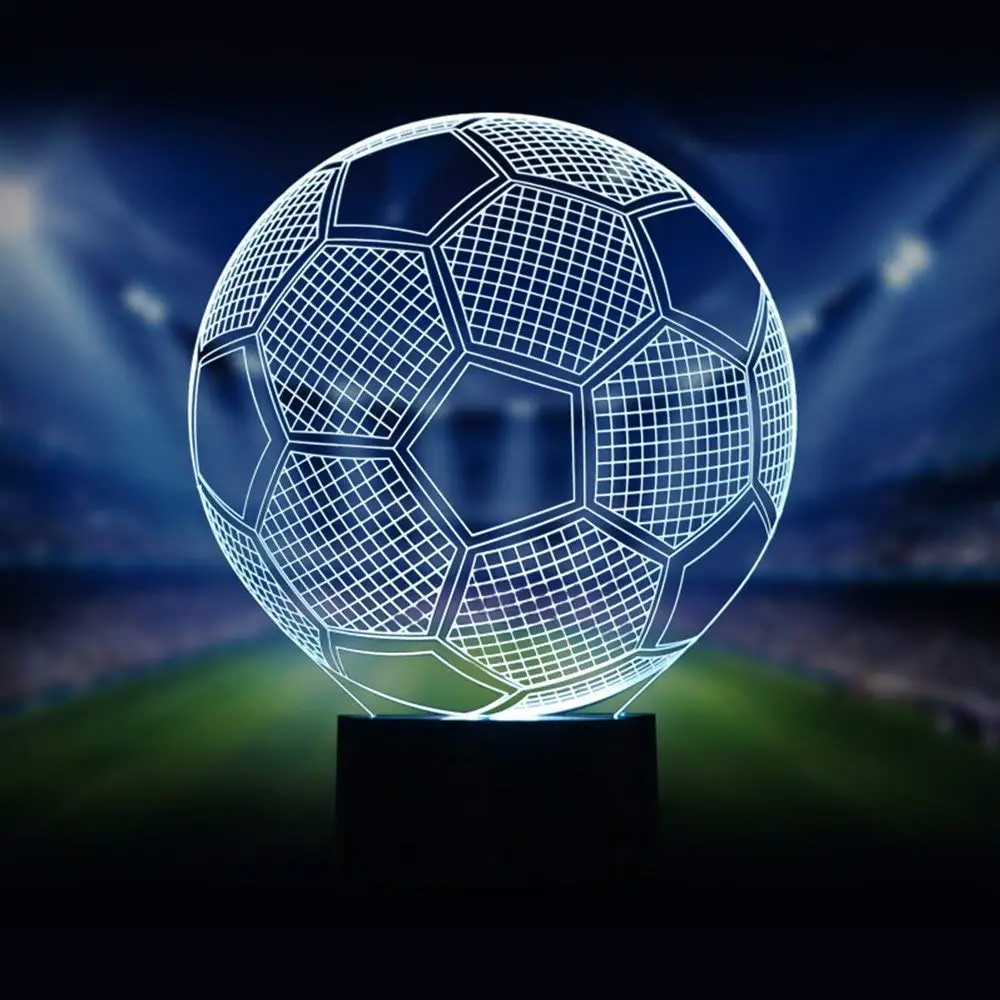 Soccer Ball Shaped Night Lights Colorful Lamp Football Sport Fans Gifts Club Bar Home Decoration Kids Birthday Gift