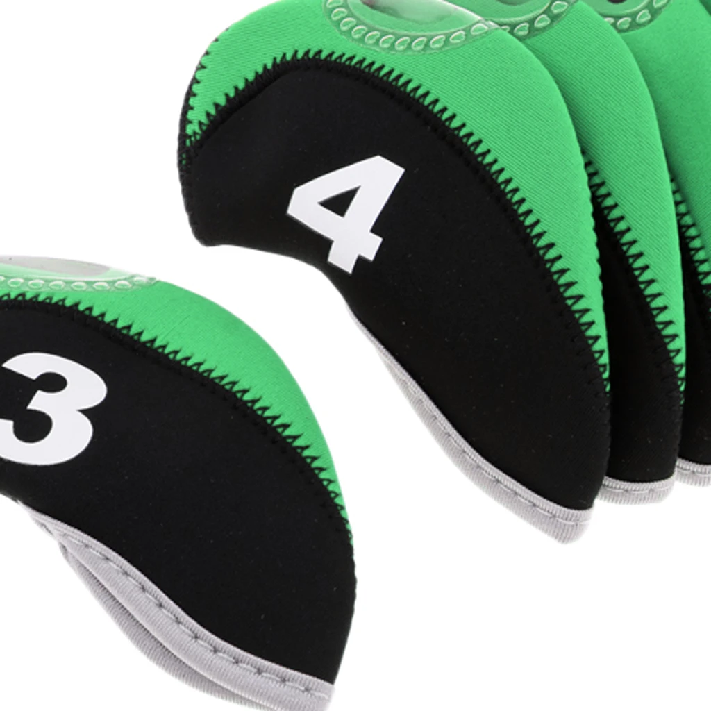 10pcs/pack Golf Club head Wedge Iron Cover Golf Head Covers Protective Set Dirtproof Durable