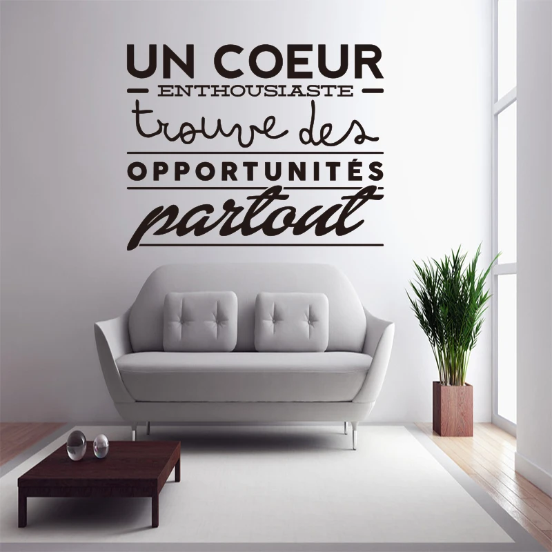 Detachable French quote Wall Sticker for Home Decoration, Mural Mural, Love Discovery