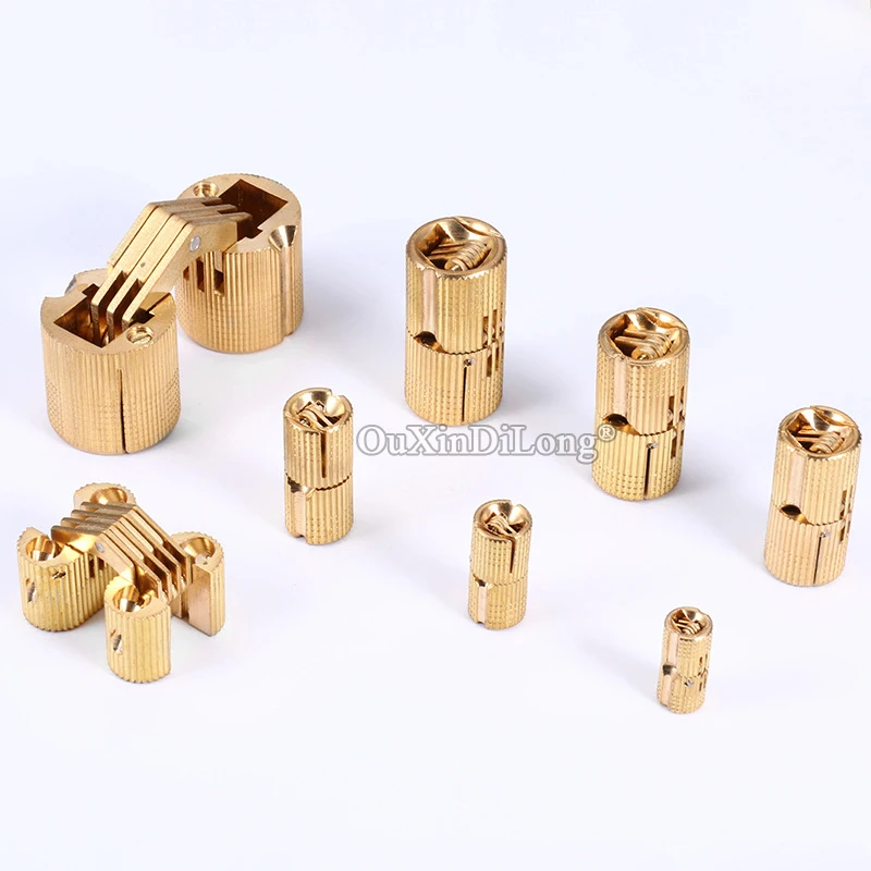 Express Shipping 200PCS/LOT Brass Invisible Concealed Door Hinges Cabinet Door Caravan Worktops Hidden Furniture Hinges