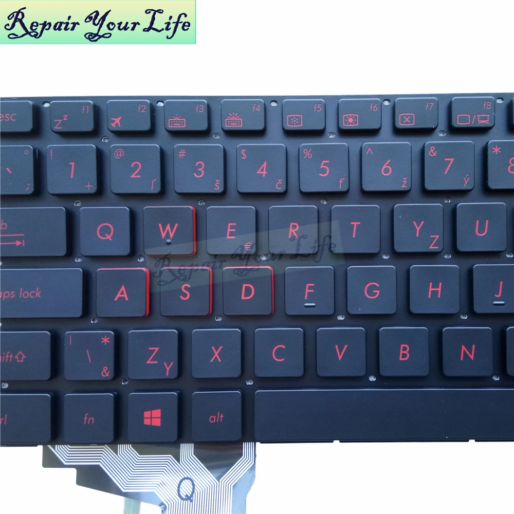 Imagem -04 - Alemão Croata Eslováquia Retroiluminado Teclado para Asus N551 G551 N551vw jm N551zu G551jk jq N751 Gl551 Gamers Substituição Teclados