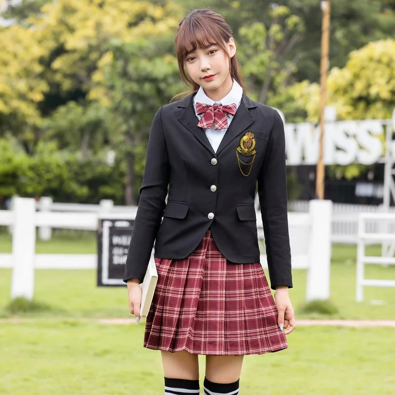 2024 Autumn And Winter JK Uniforms Sets British College Style Students Long-sleeved School Uniforms Japan And South Korea 3-PCs