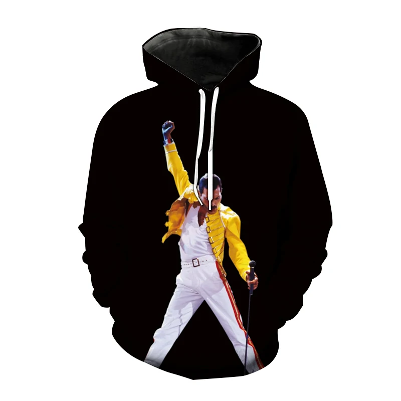 Rock Queen Band Freddie Mercury Hoodies Men Women Casual Fashion Sweatshirts Pullovers Oversized Streetwear Kids Woman Clothing