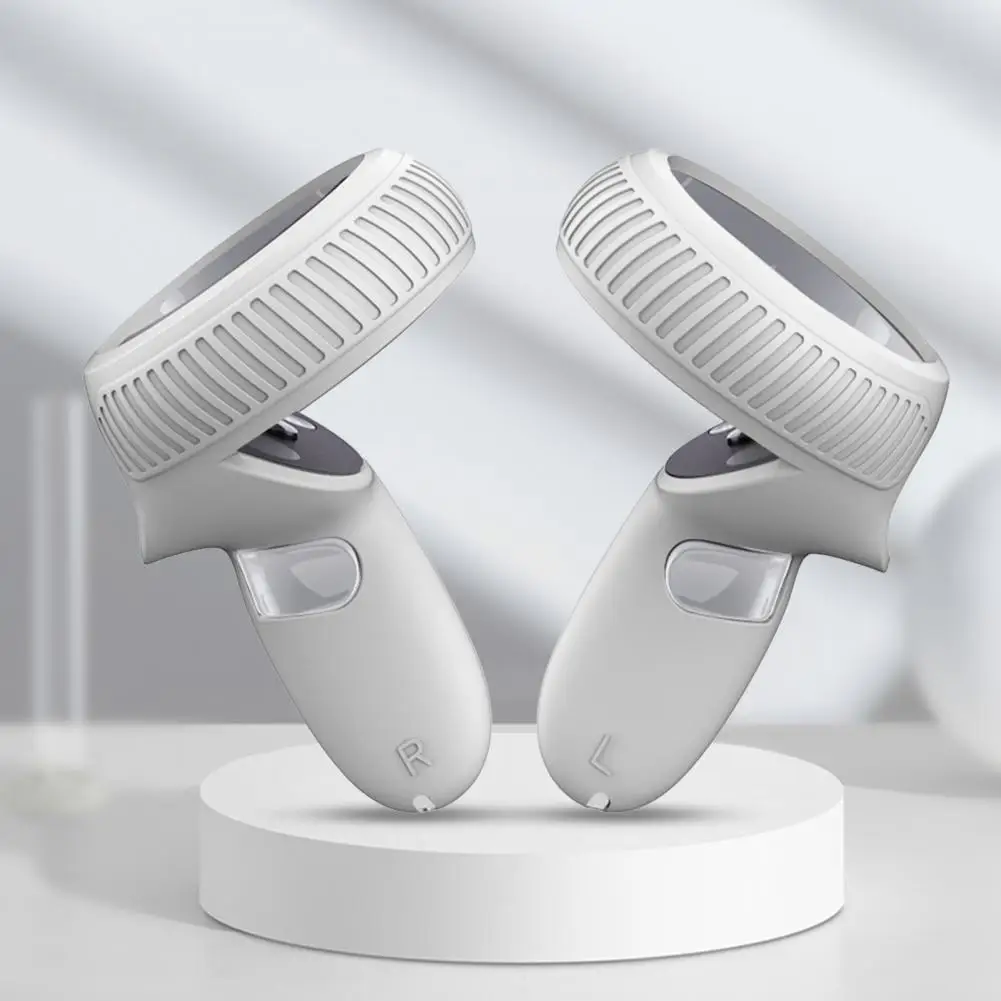 1 Paar Vr Handvat Grip Beschermende Huid Antislip Stofdicht Slijtvaste Beschermende Kussen Met Opknoping Riem Voor oculu Quest 2