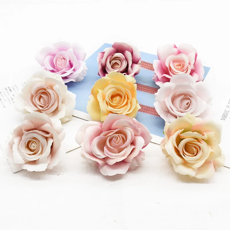 Seiden-Kunstblumen Rosen Festival Hochzeitskranz Brautsträuße Heim-Raumdekoration Kranz Brosche Deko DIY Scrapbooking Geschenkbox – Detail 6