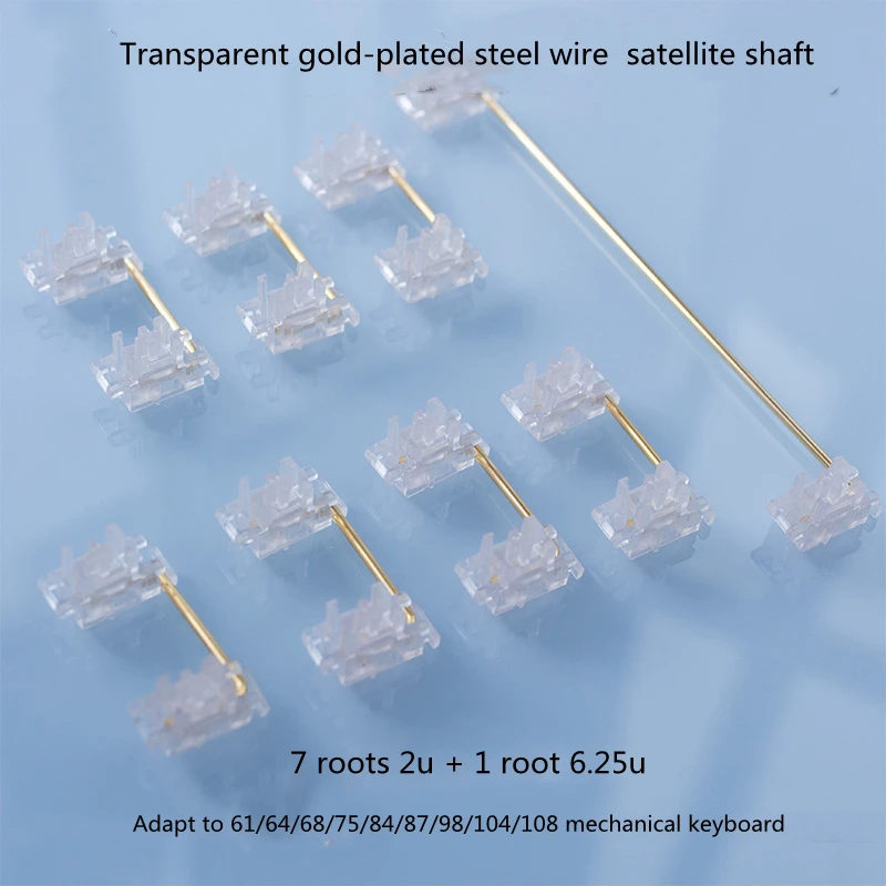 

Transparent Steel Plate Satellite Shaft DIY Customized Gold-Plated Steel Wire 64/68/98/104 Mechanical Keyboard Accessories