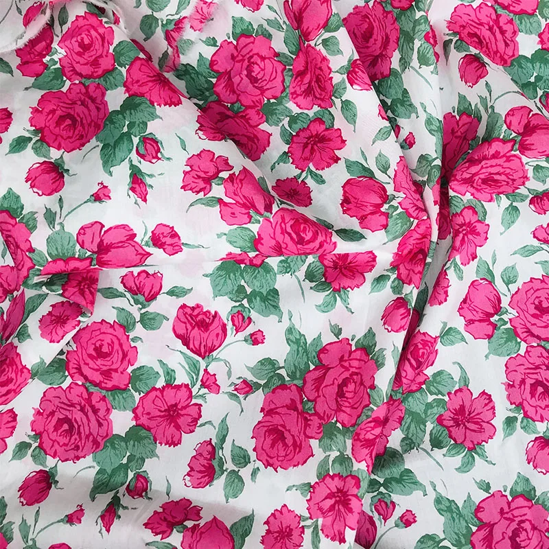 Rose 80S Tissun liberty Cotton Fabric For Kids Baby Sewing Cloth Dresses Skirt DIY Handmade Designer Patchwork Meter 2021