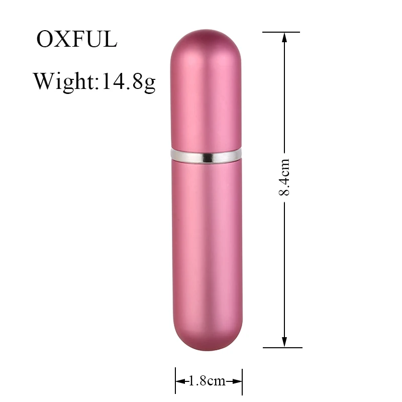 휴대용 리필 유리병 5ml, 향수 스프레이 병, 빈 화장품 용기, 여행용 알루미늄 향수 분무기, 1 개