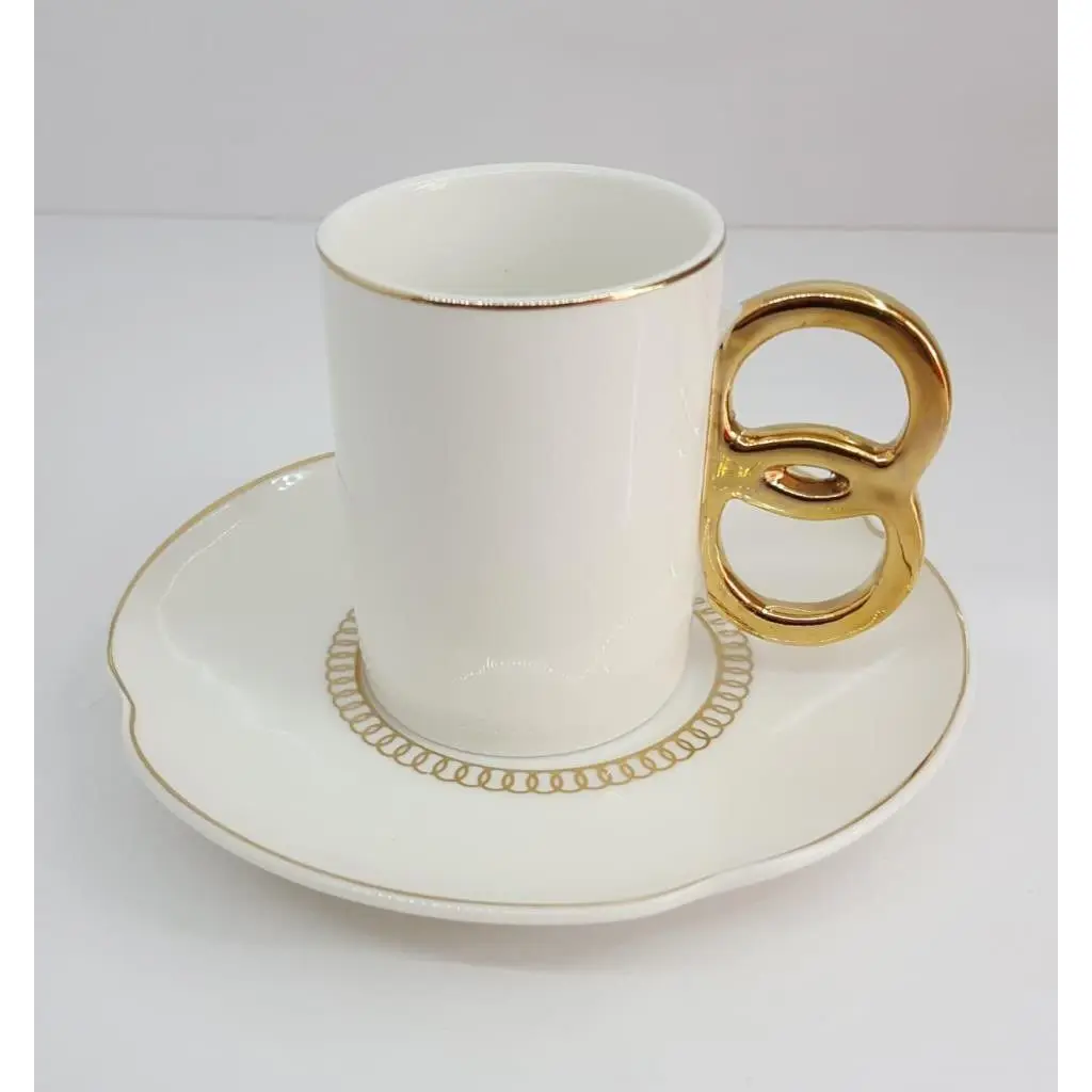 DOLBOVI Acar 6 personality Double Handle Luxury White coffee cup Pad 009647 mug кружка coffee cup cup