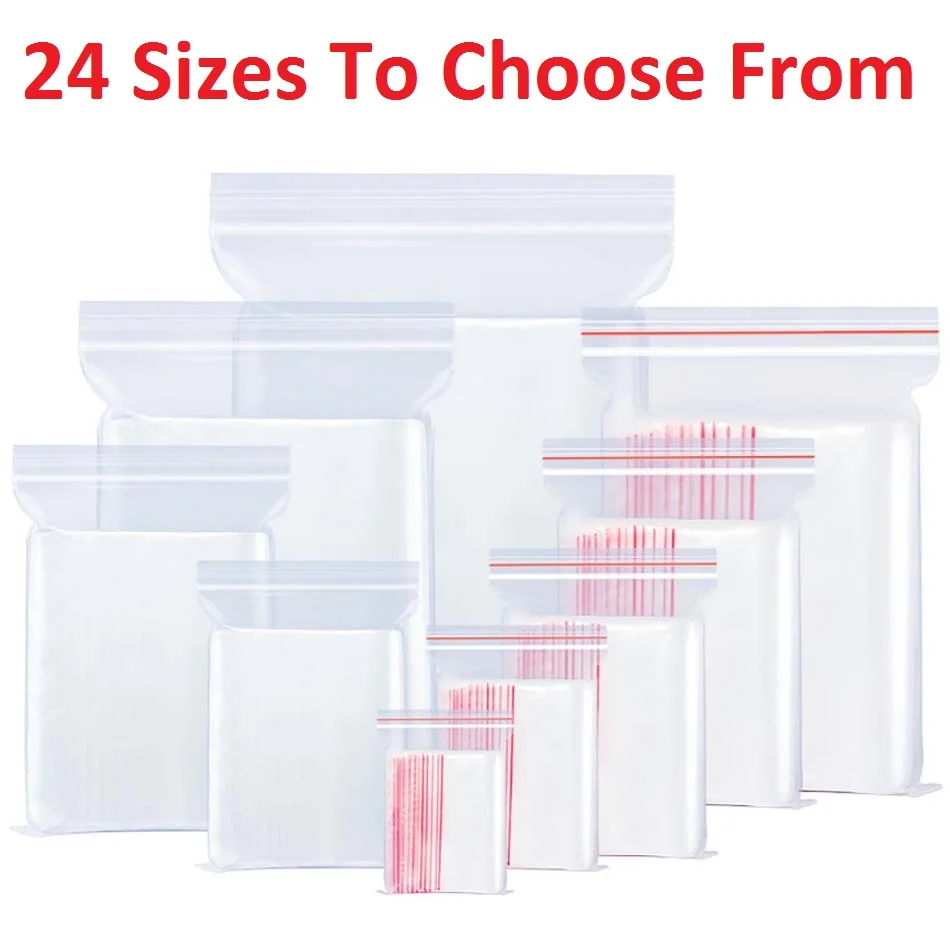 5 wire/7 wire/9 wire/11 wire/12 wire PE Clear Ziplock Bags Plastic Grip Self Seal Resealable Food Grade Storage Bags