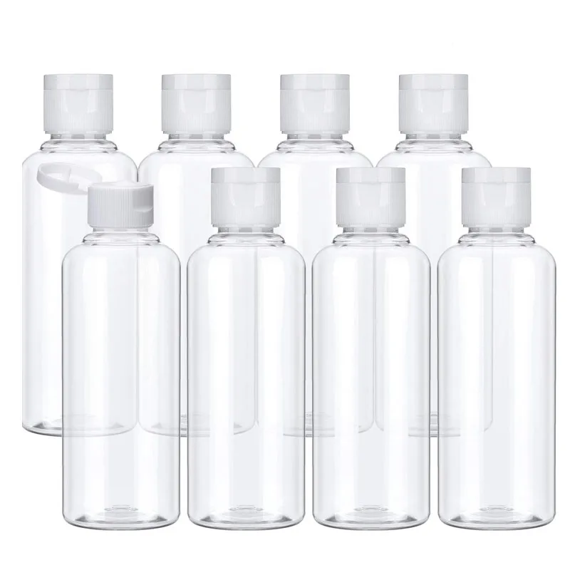 

100Pcs Shampoo Bottle Wholesale 10ml/30ml/50ml/60ml/100/120ml Makeup Empty Plastic Vial Flip Cap For Liquid Lotion Cream