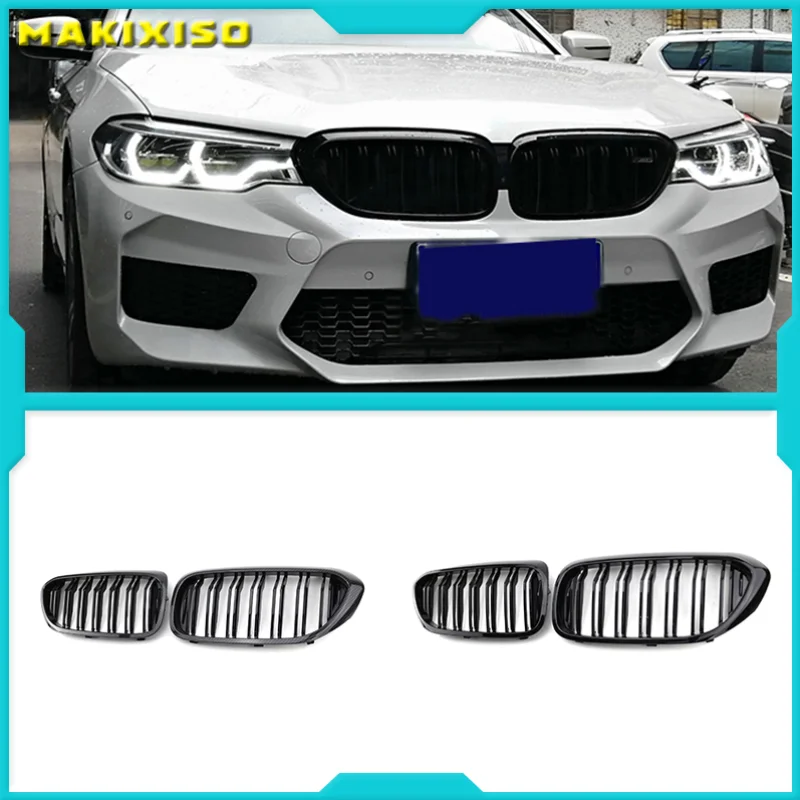 

Front Bumper Kidney Grille Grill for BMW G30 G31 G38 5 Series 525I 530I 540I 550I with M-Performance Black Double Line Kidney Gr