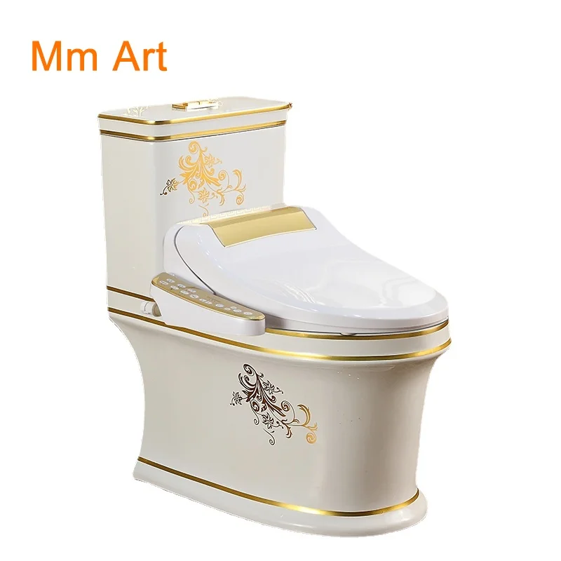 European toilet gold smart water-saving toilet cover is hot sitting cover plate cleaner automatic cleaning drying closestool