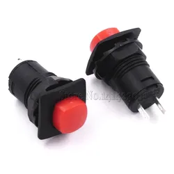 10Pcs DS-426 Hole 12mm 2 Pin Self-Locking 3A 125V 1.5A 250V AC ON OFF Square Push Button Switch Red