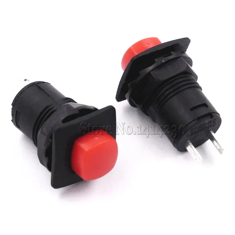 10 sztuk DS-426 otwór 12mm 2 Pin samoblokujący 250V 1.5A 3A 125V 1.5A 250V AC ON - OFF kwadratowy przycisk przełącznik zatrzask czerwony