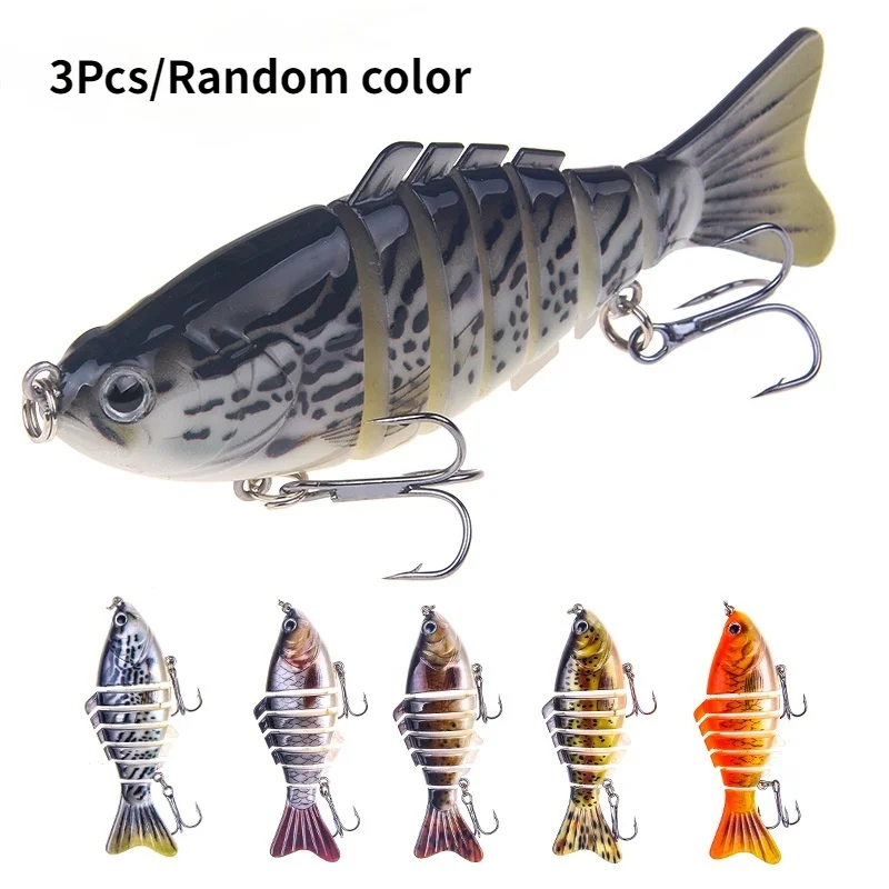 

3Pcs Fishing wobbler Lifelike 7 Segment Swimbait Crankbait Hard Bait Slow 10cm 16g Isca Artificial Lures Fishing Tackle