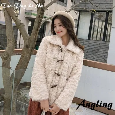 Top brand High-end New Style Fashion Women Faux Fur Coat 19C45  high quality