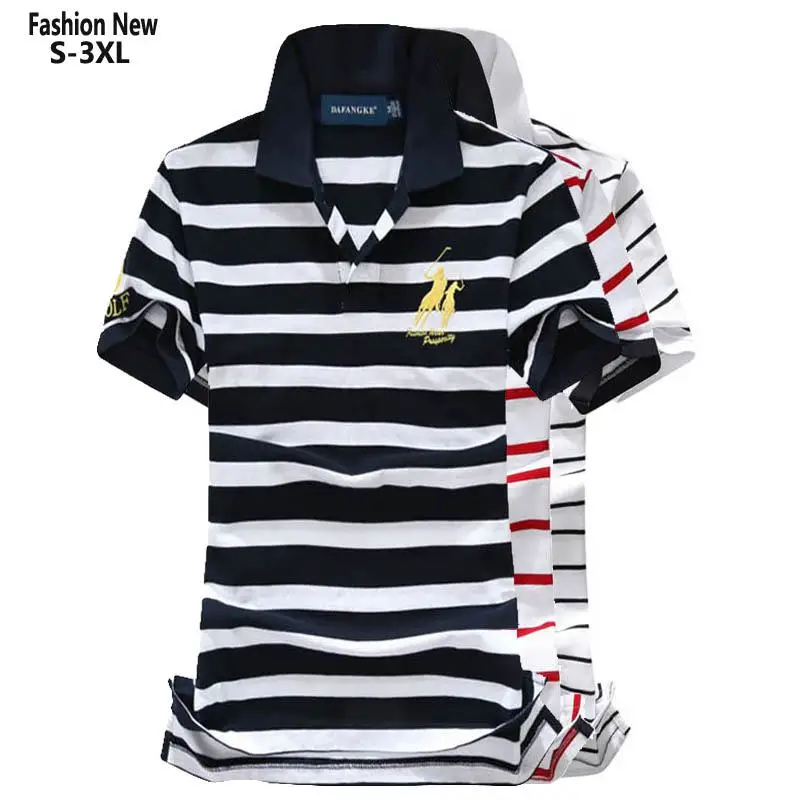 

Fashion Summer Womens Polos Shirts Casual Striped Cotton Embroidery-Brand Chemise Polos Femme Lapel Sports Tees Slim Ladies Tops