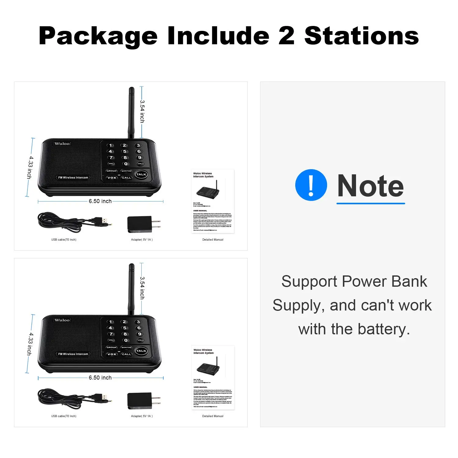 Wireless Home Intercom System for Home House Business Offices 5280Ft Long Range Room to Room Intercom Home Communication System