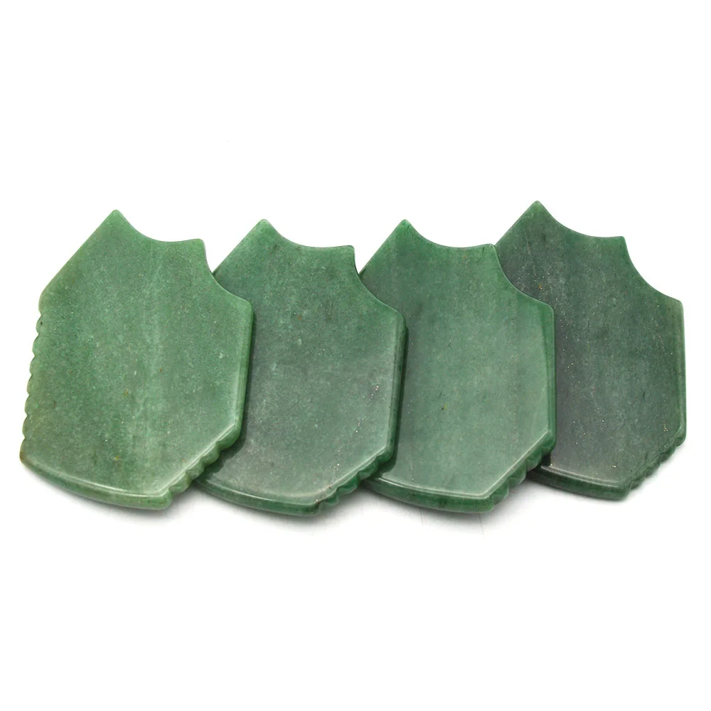 Hot Shape Green Aventurine Jade Gua Sha Board Skin Scraping Face, Back, Neck ,Arm Massger