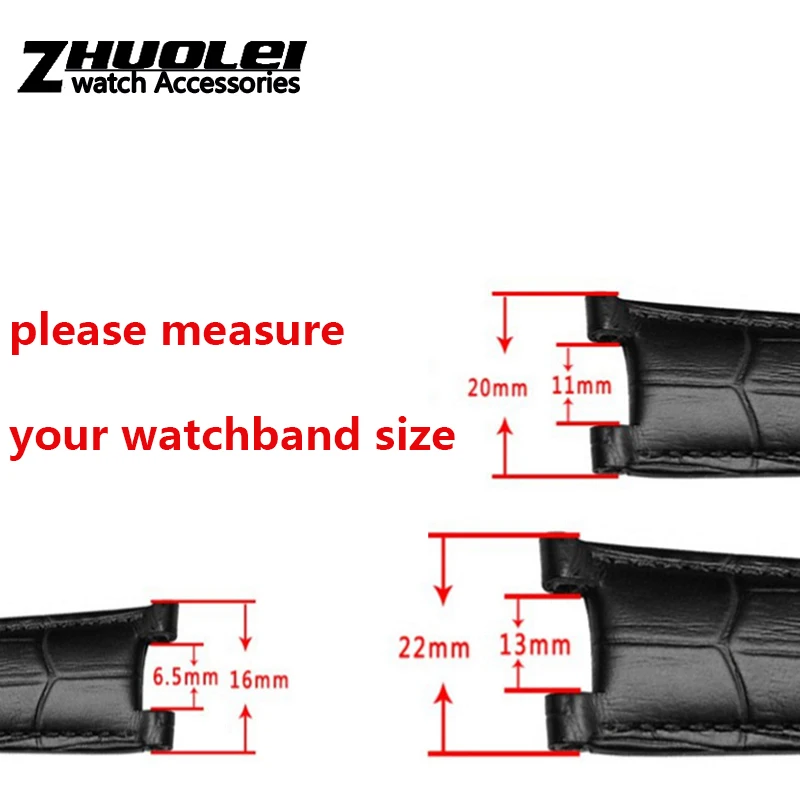 genuine leather watchband for GC wristband 22*13mm 20*11mm Notched strap withstainless steel butterfly buckle