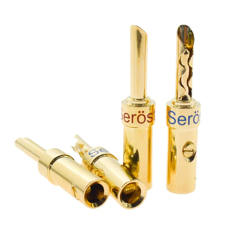 Serost HiFi plugs Made in TaiWan Gold / Silver Plated Banana Plug for Speaker Cable audio amplifier