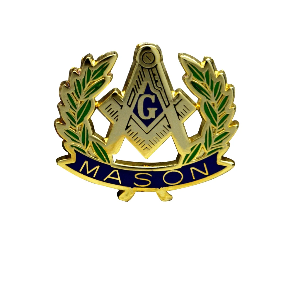 الماسونية التلبيب دبابيس تذكارية شارة ميسون Freemason BLM70 الزيتون فرع السلام الصداقة Size2.6 * 2.3 سنتيمتر سبائك مطلية بالذهب الزنك #6
