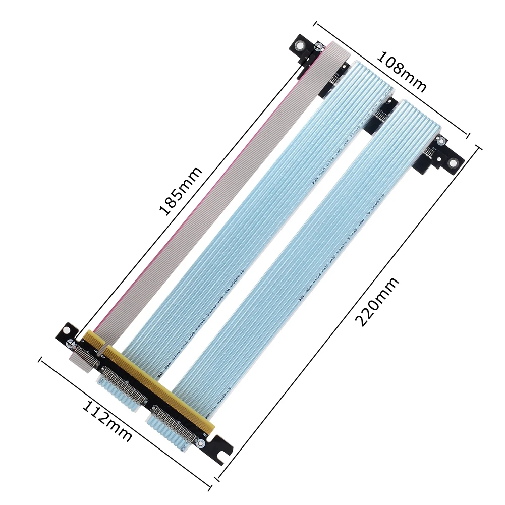 كابل PCI-E 4.0 X16 Riser مثبت عمودي للألعاب PCIe Gen4 موصلات عكسية مزدوجة لـ ITX A4 RX5700XT GTX3080Ti - طول 1 متر