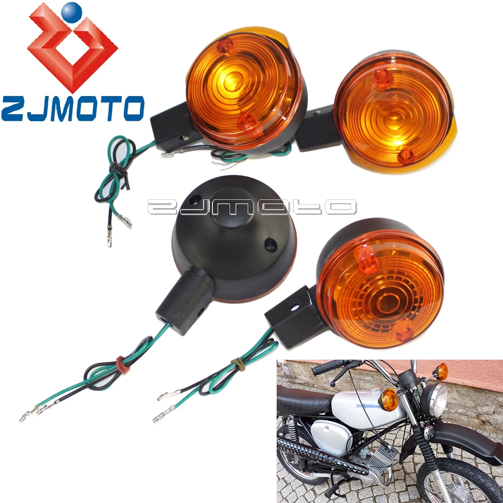 

4pcs Front & Rear Motorcycle Turn Signals Blinker Lamp Amber Flash Lights For Simson S50 S51 S70 Turn Indicators Flasher Lights