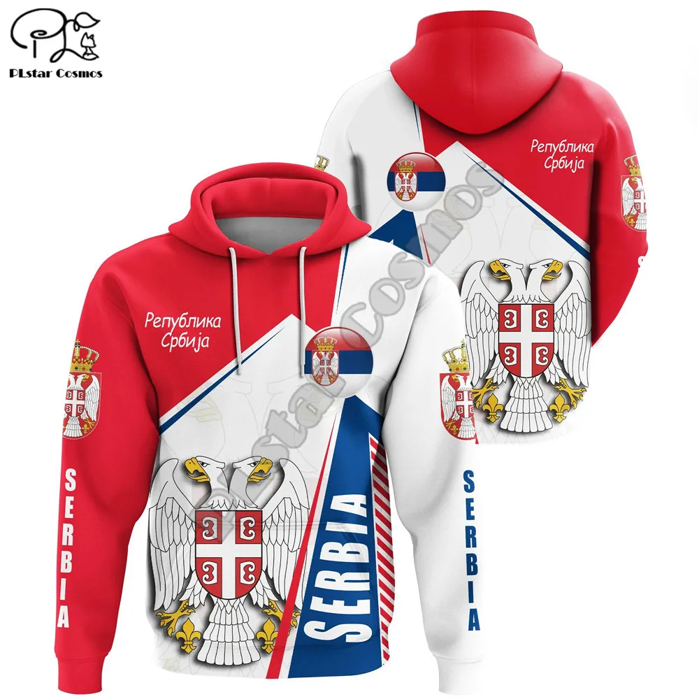 PLstar Cosmos Newest Serbia Symbol Fashion 3D Print Hoodies Sweatshirts Flag Zip Hooded Men/Women Casual Streetwear S2