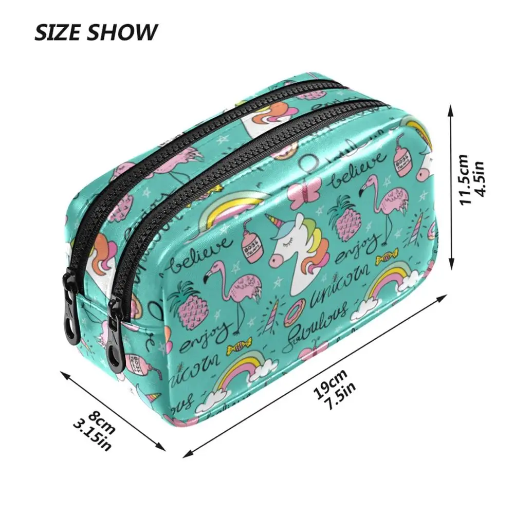 

New Unicorn Print Outdoor Girl Makeup Bag Women Cosmetic Bag Women Toiletries Organizer Waterproof Female Storage Make Up Cases