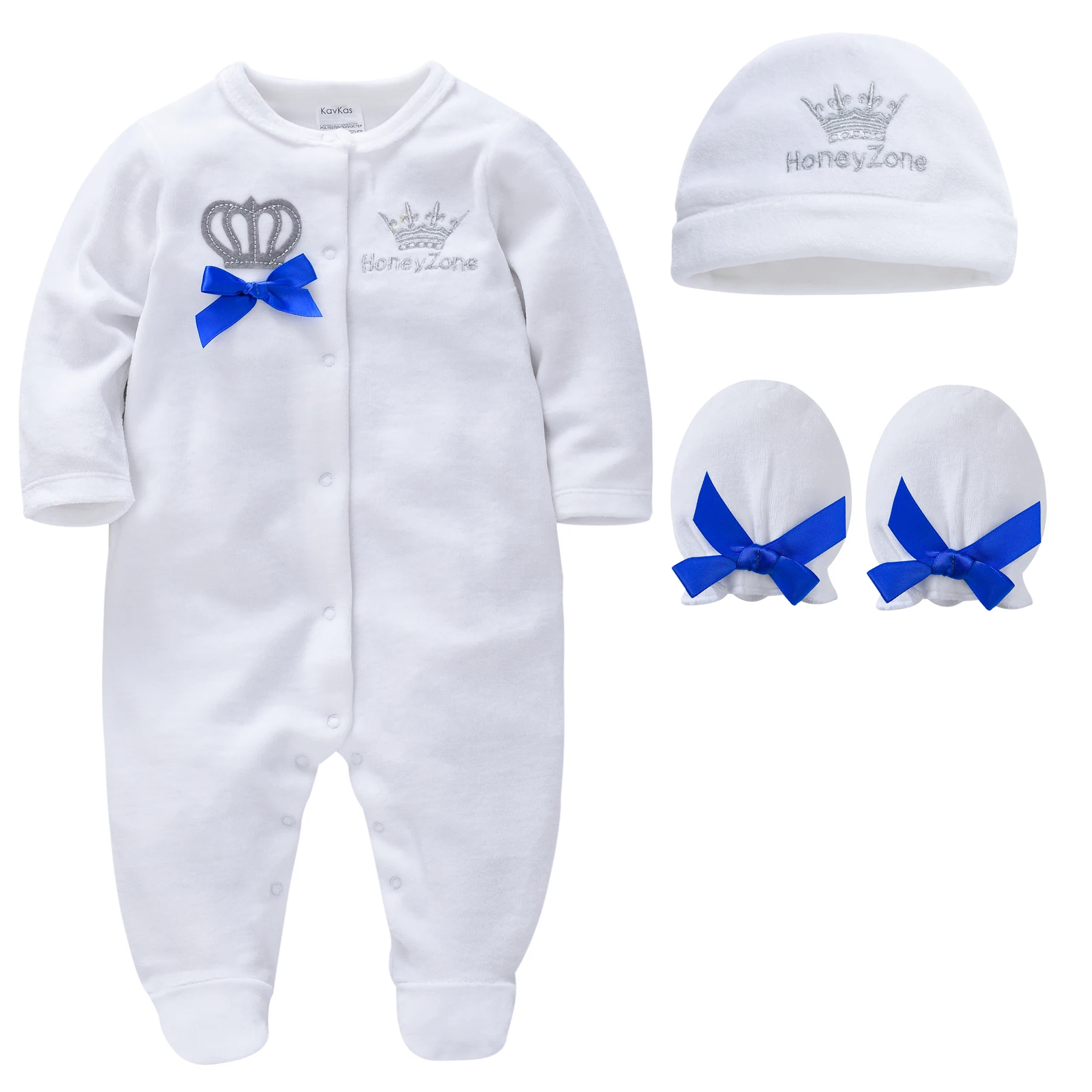 

Velvet Cute Baby Girl Boy Clothes Cartoon Crown Hats Gloves Cotton Jumpsuit Soft Newborn Sleepers Jeans Pjiamas Худикупальник