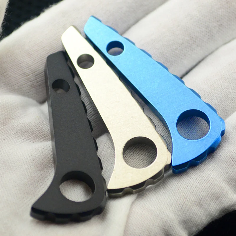 1ピースTC4チタン合金素材ポケットナイフ脊椎キールバックためspyderco準軍事的2 C81 PARA2ナイフハンドルdiy