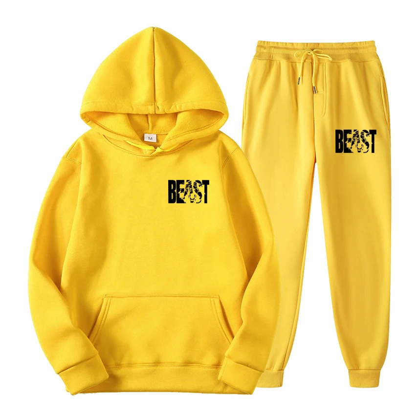 2021 Autumn And Winter Hot Sale Men\'s Sports And Leisure Joggers Sweat Suits Hoodies+Pants Sweatshirt Sportswear Set 2pc Hoody