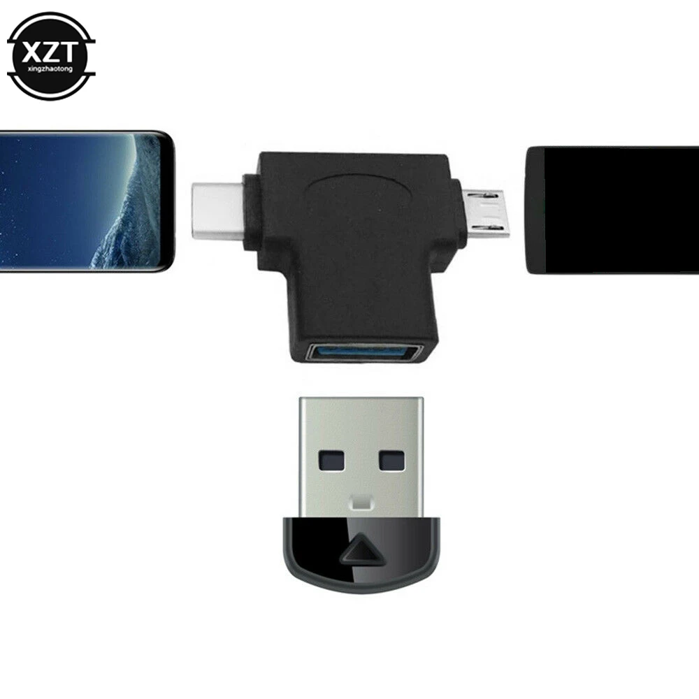 2 In 1 OTG Adapter USB 3.1 Type-C + Micro USB Male to USB 3.0 Female Converter for Huawei Xiaomi One Plus Nexus 6P