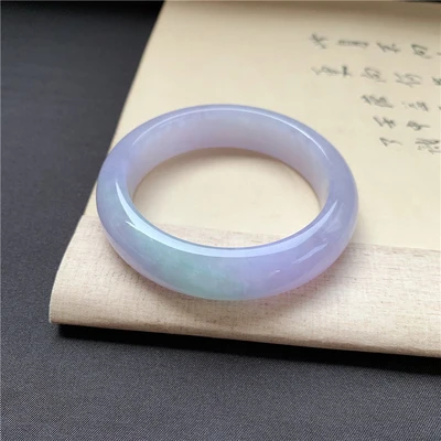 

Zheru Jewelry Natural 54-64mm Burmese Jadeite Light Purple Bracelet Elegant Princess Jewelry Best Gift for Mom and Girlfriend