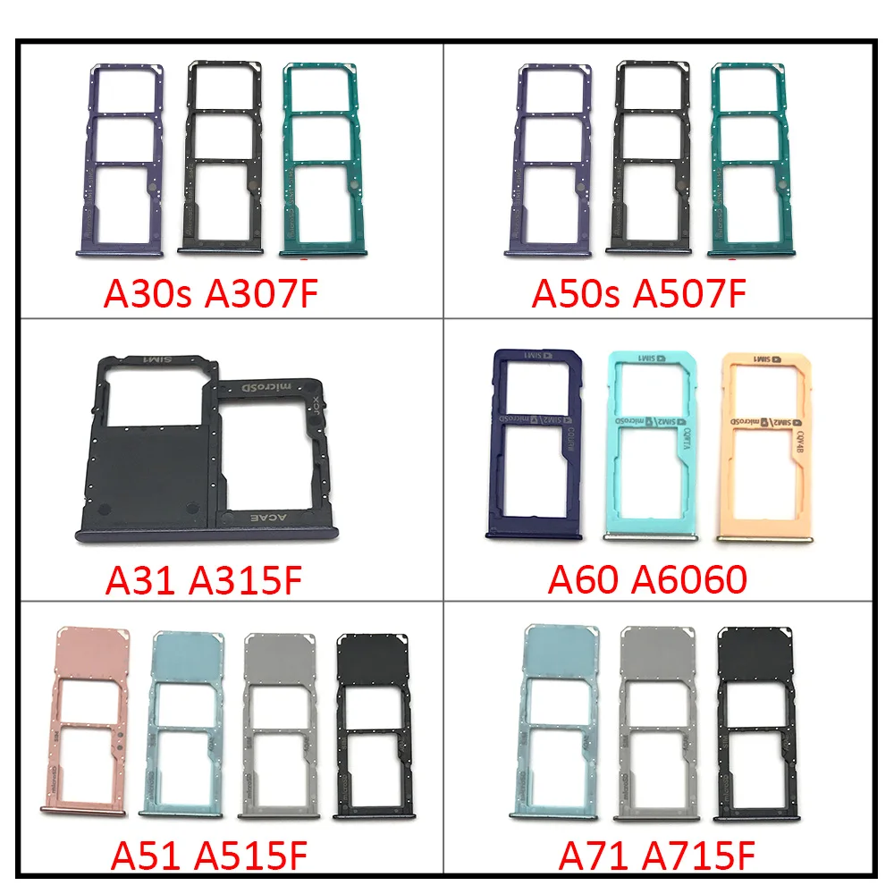 Samsung A30s,a50s, a31, a51, a71, a60用のSIMカードトレイ,sdカードリーダー,交換部品