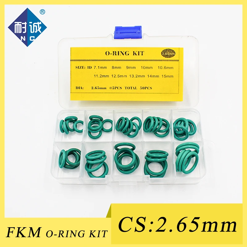 

Thickness 2.65mm green rubber ring FKM O ring seal FKM seal O-ring ordering kit classification kit