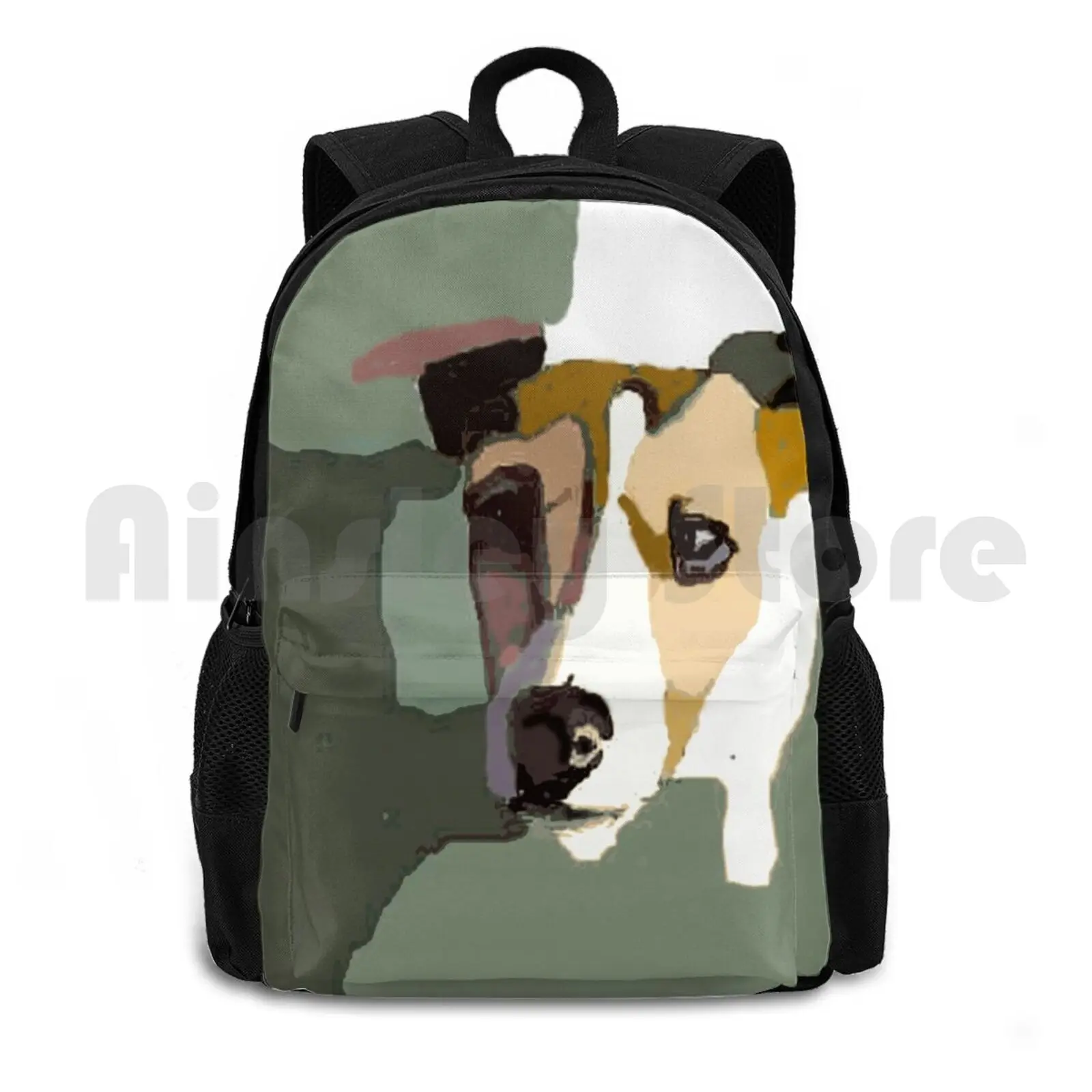 

Jack Russel In The Sun Outdoor Hiking Backpack Riding Climbing Sports Bag Jack Russell Dog Animals Pop Art Acrylic