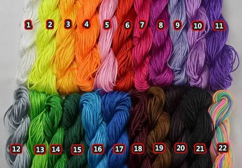 hgdf2 22 mixed color Knot String Nylon crystal  Cord Rope for Bracelet