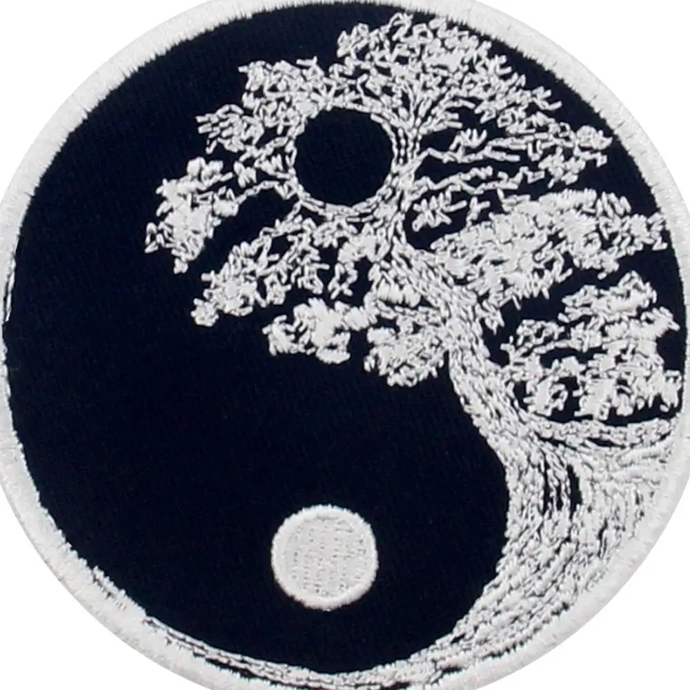 Embird Patches Embroidered Patch for Jeans Buddhist Zen Yin Yang Tree CEO-Friendly Handmade 3D Iron Patches for Clothes Patch view 2