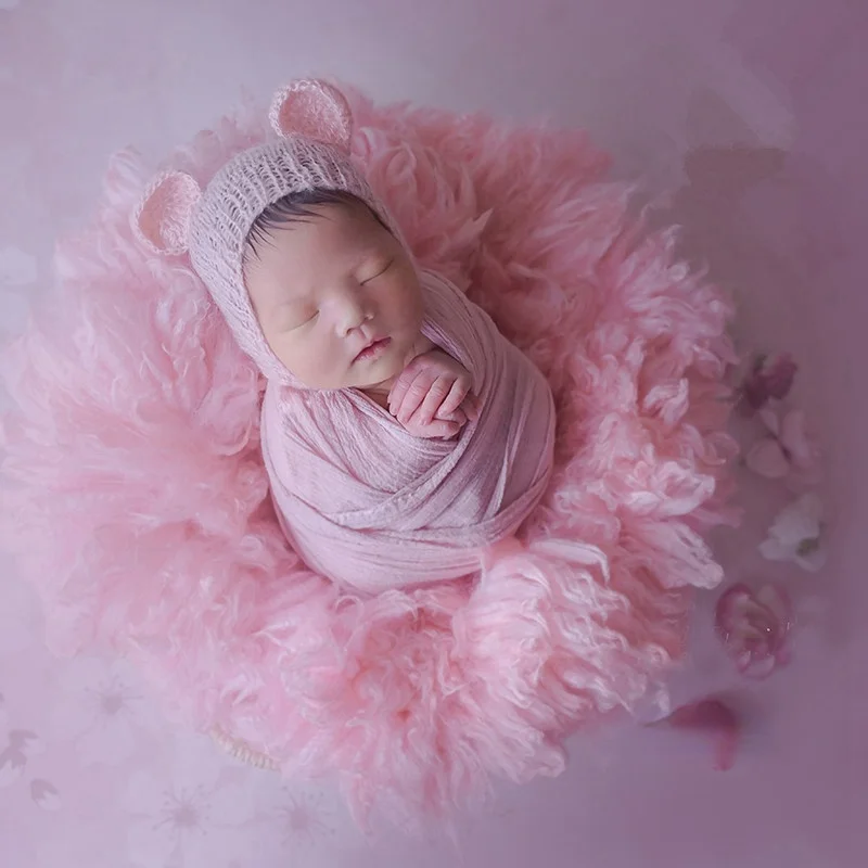 Newborn Photo Props Wool Blanket For Baby Shoot Posing Backdrop Soft Fluffy Blanket Flokati Baby Photograph Studio Accessories