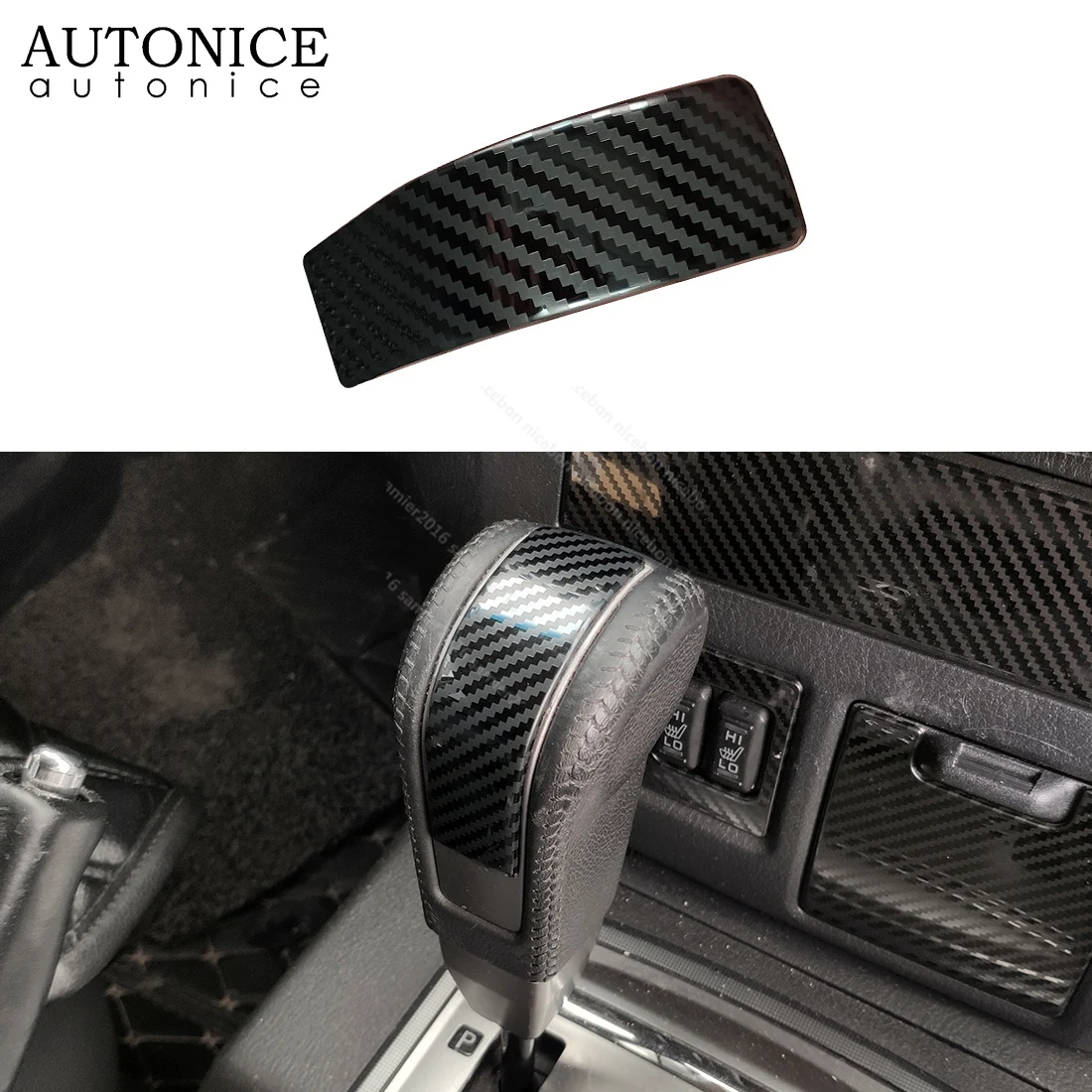 Carbon Fiber Color Steel Automatic Transmission Gear Head Cover Trim Fit for Mitsubishi Pajero V93/V97 2007-2020 AT