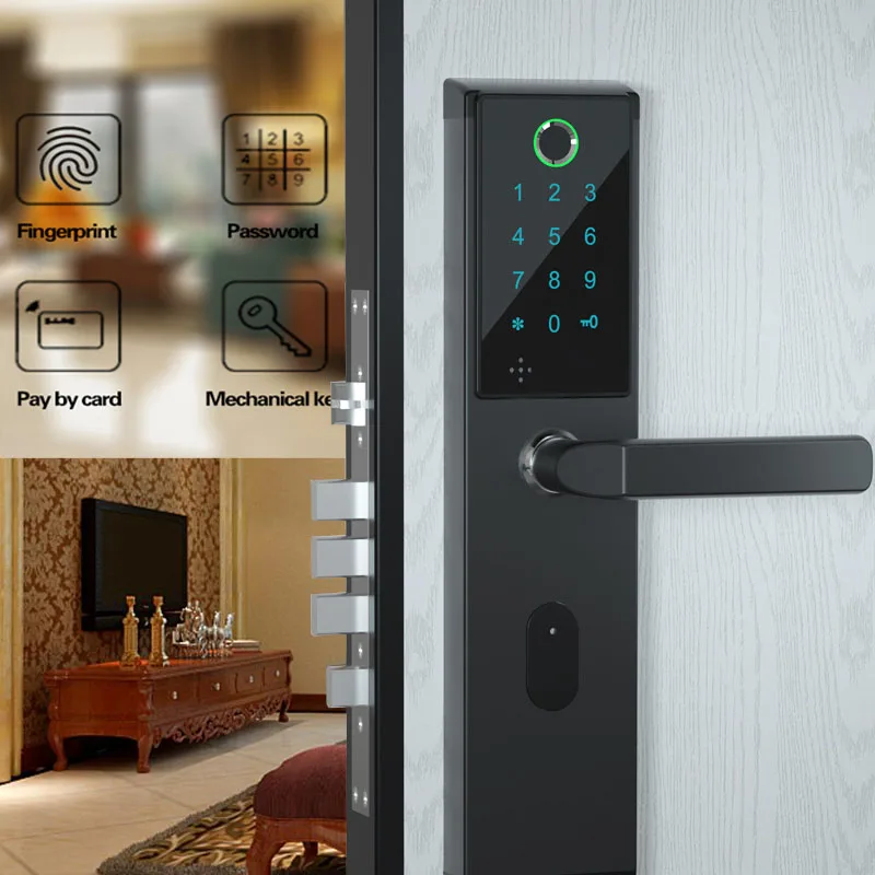 Smart Biometric Fingerprint Lock with Digital Password RFID Card Key Electronic Smart Fingerprint Door Lock