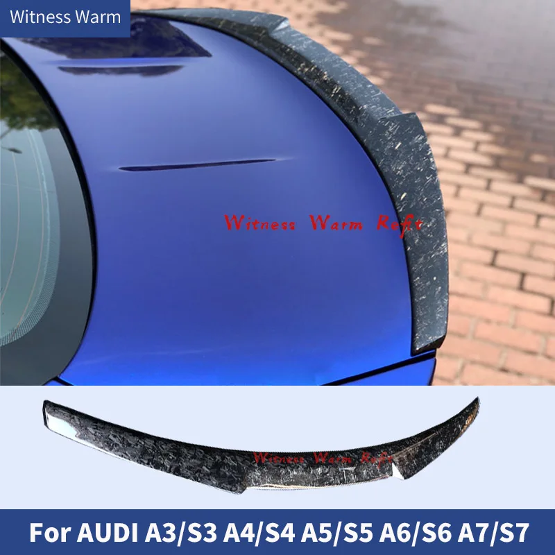 Forged Carbon Fiber Spoiler for Audi A3/s3/a4/s4/a5/s5/a6/s6 2009-2018 High Quality Rear Wings Trunk Lip Spoiler Body Kit