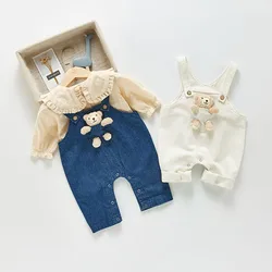 MILANCEL Baby Rompers Boys Jumpsuits Denim Overall Baby Outfit